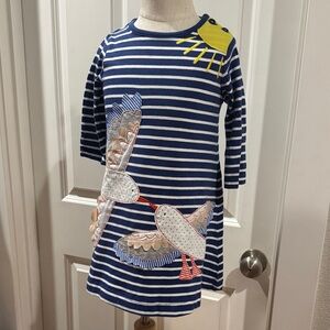 Mini Boden Navy and White Striped Tunic 3-4Y